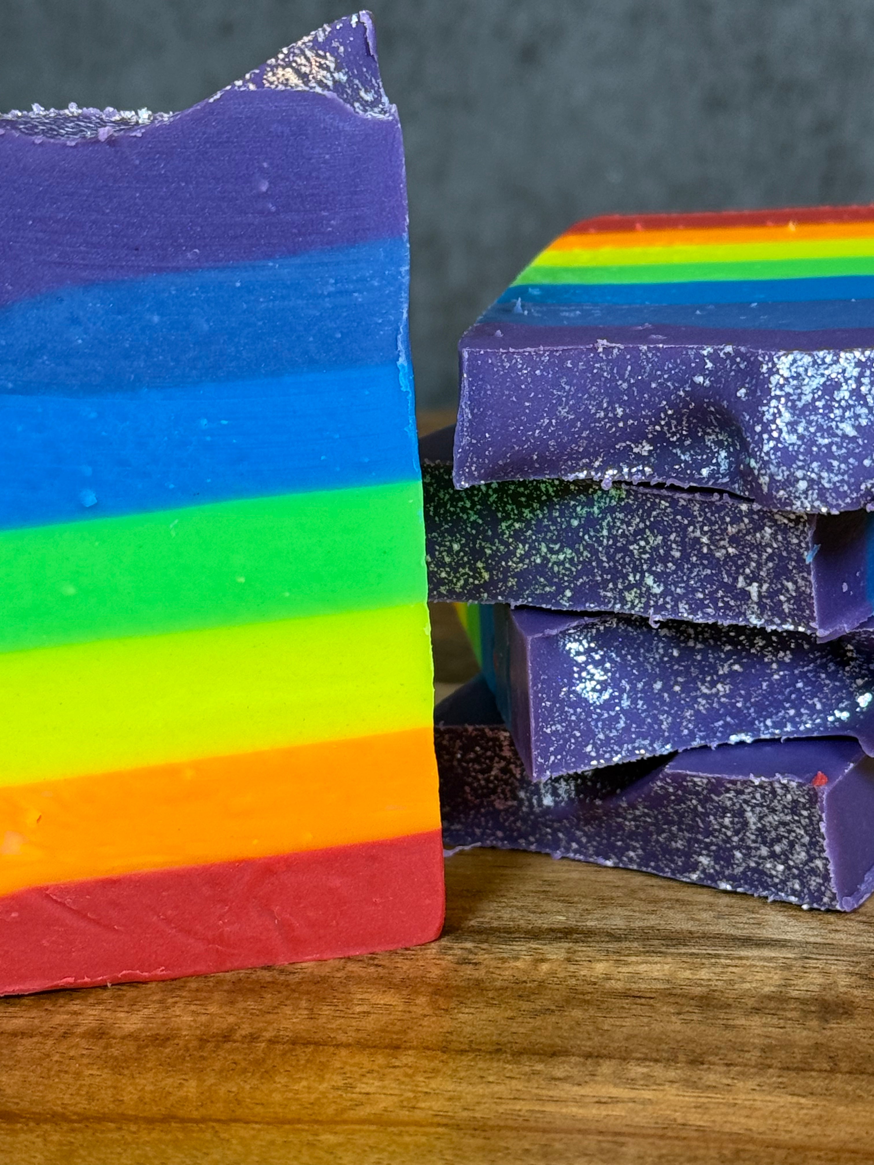 Rainbow pride tallow soap