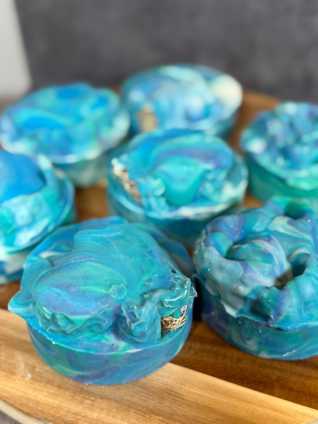 Handmade tallow soap with natural loofa.