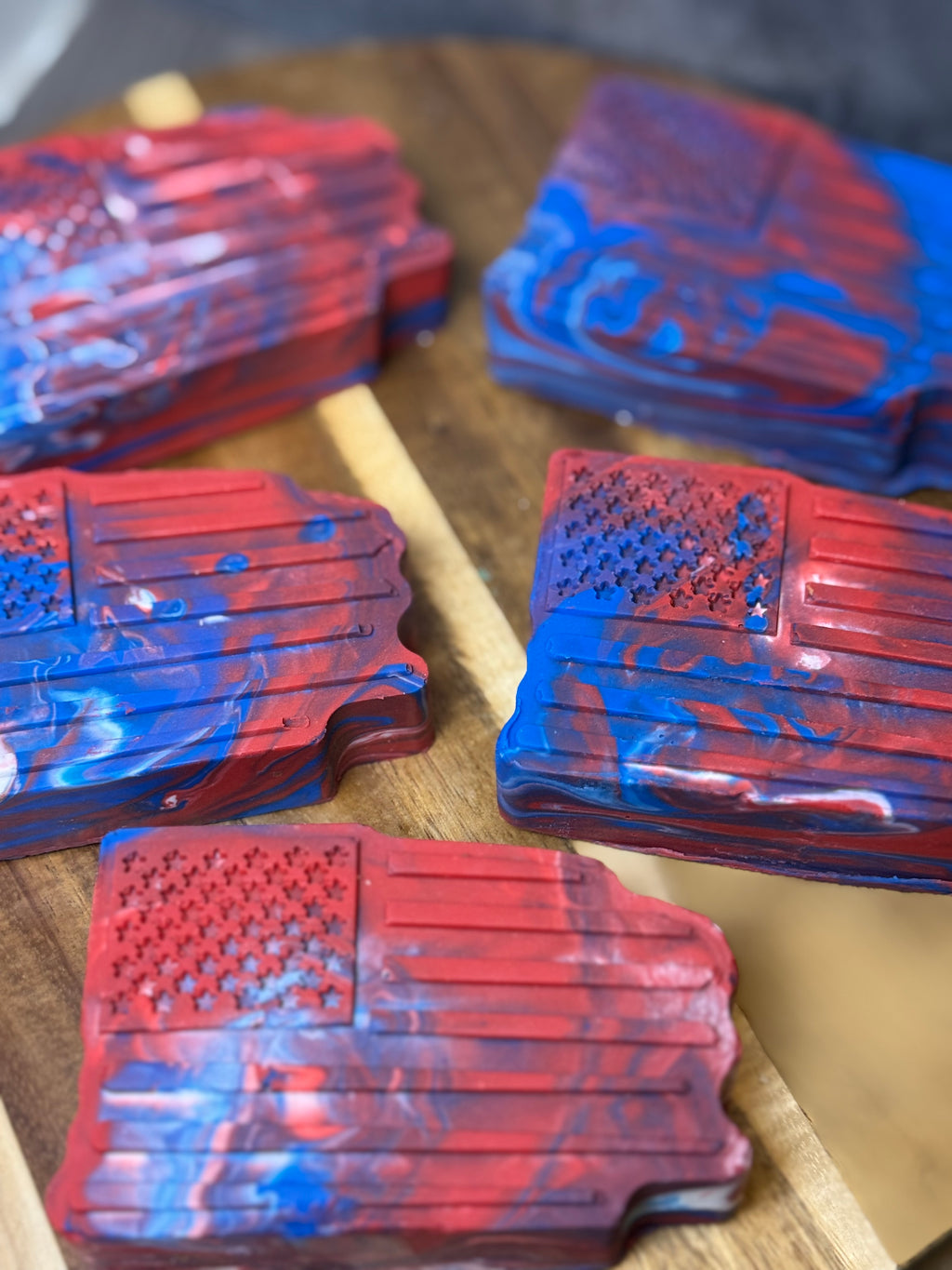 Genle red white and blue soap