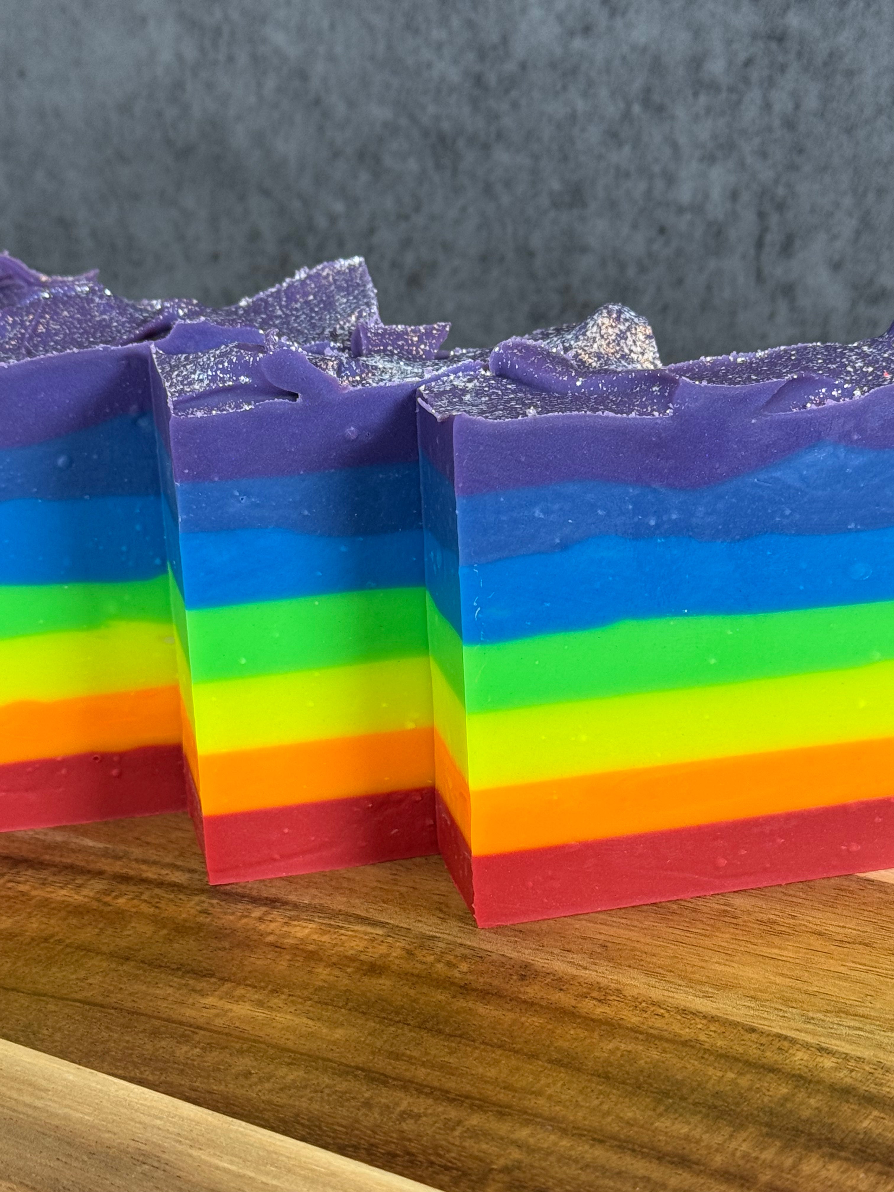 Rainbow pride tallow soap