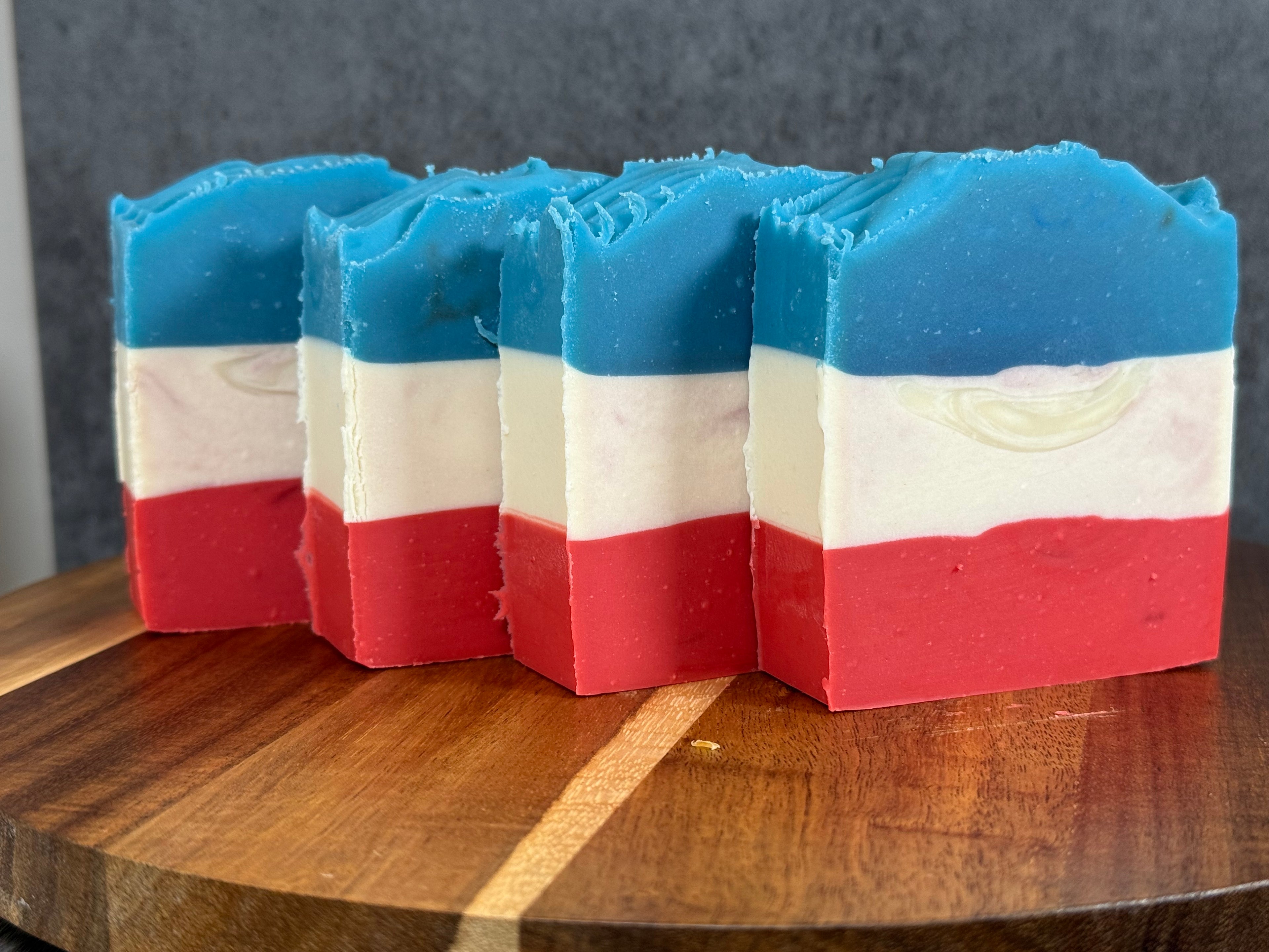 Red White and Blue Tallow Soap