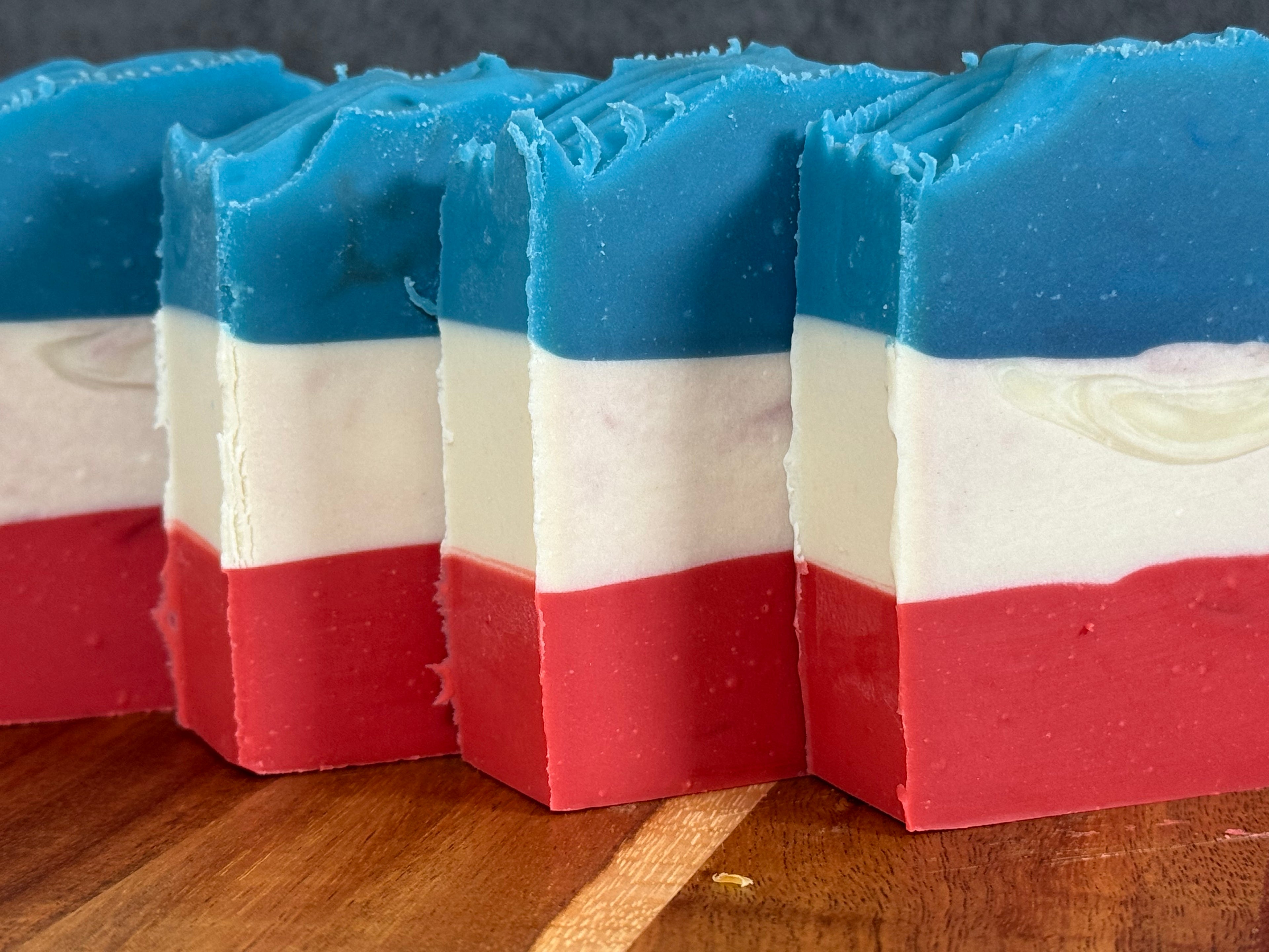Red White and Blue Tallow Soap