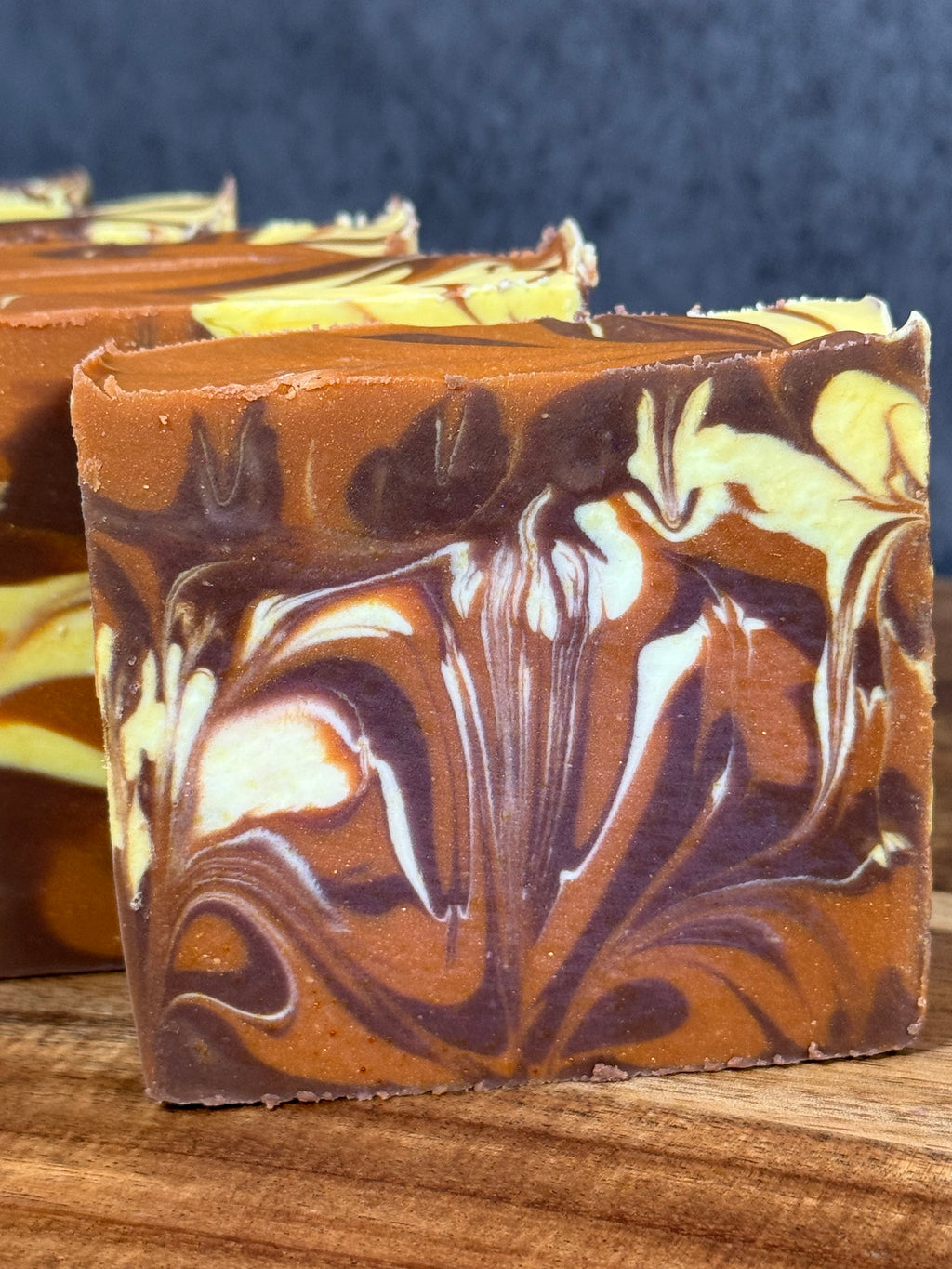 Brown swirled tallow soap
