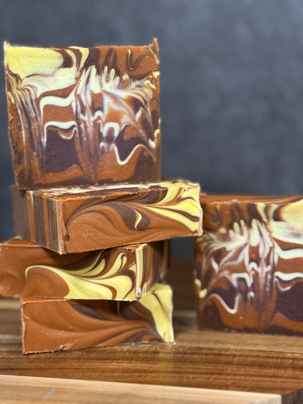 Brown swirled tallow soap
