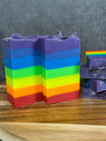 Rainbow pride tallow soap: travel size