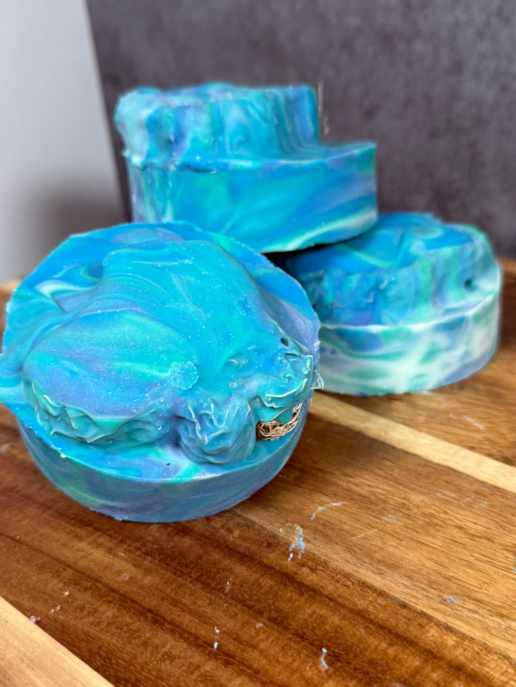 Handmade tallow soap with natural loofa.