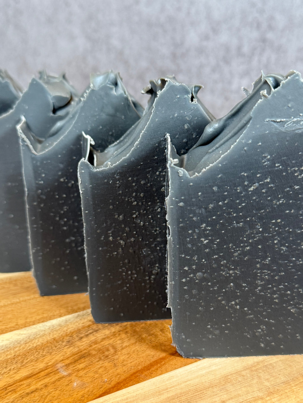 Gentle exfoliating soap with charcoal and pumice