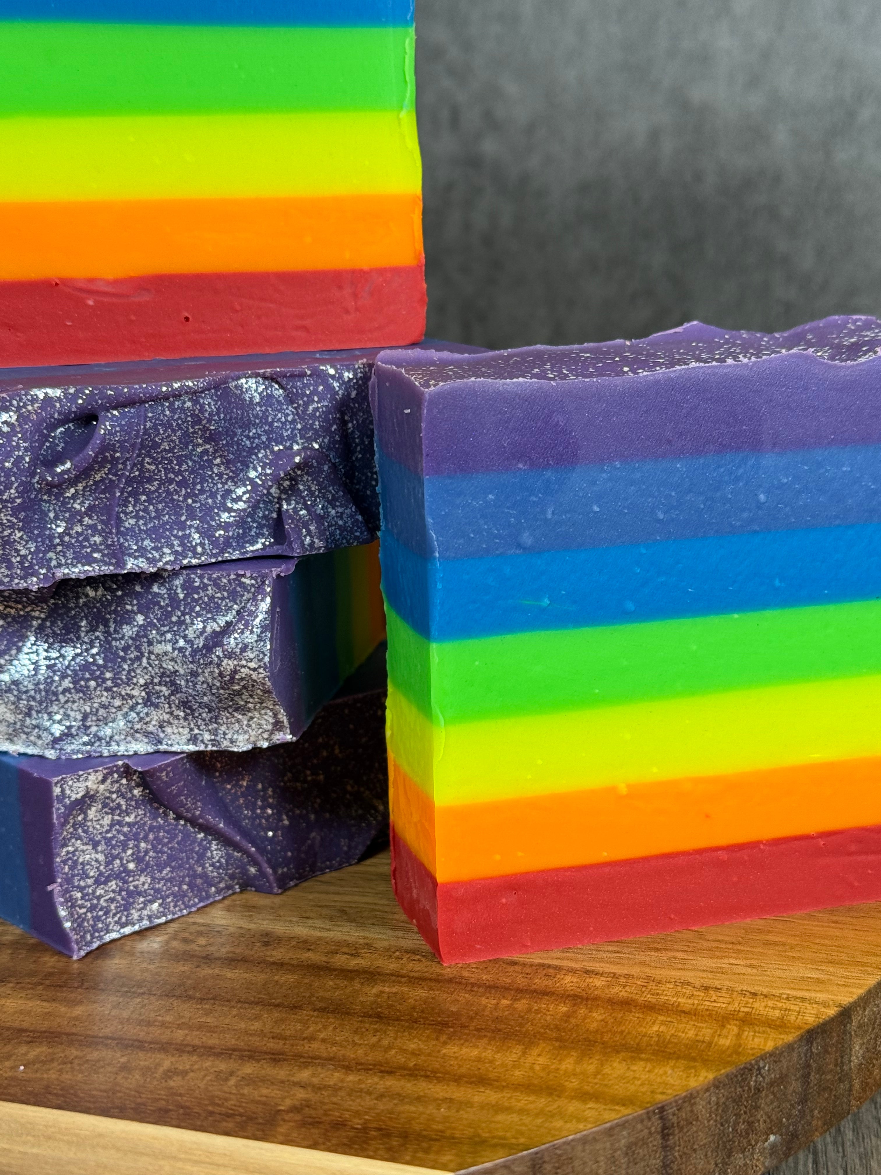 Rainbow pride tallow soap